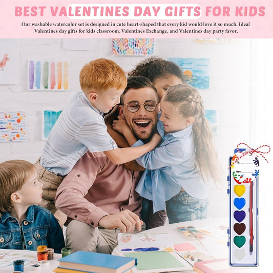 💖Valentine’s Day Hot Sale🔥Mini Watercolor Paint Sets + 3 Painting Brushes