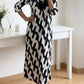 🌸Early Spring Sale 49% OFF!🔥 Casual Chic Maxi Dress – V-Neck, Mid-Length Sleeves, Perfect for Every Day ✨