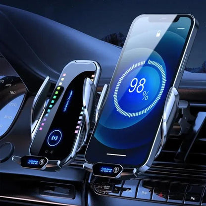 🔋⚡ Wireless Car Charger and Phone Holder - Compatible with iPhone and Android Phone Types 📱🚗