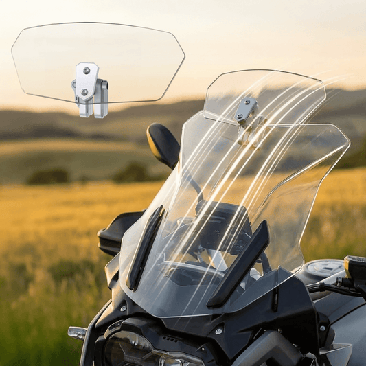 ❄️Summerfresh 50% Off!🏍️Adjustable Motorcycle Wind Deflector – Universal Windscreen Spoiler for Helmet Vibration, Wind Noise & Turbulence
