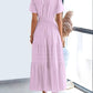 ⏰Hot Sale 49% OFF🎉Women's Lightweight Short Sleeve V Neck Elastic Waist Dress
