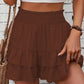 📢📢49% OFF !! ⏰Solid Color Stretch Waist Layered Short Skirt
