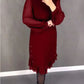🔥Round neck dresses with plain rhinestones for women