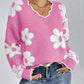 💃49% OFF✨🍂Women's Floral Pattern Scallop Trim Sweater