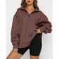 🔥Last Day Promotion-49% OFF🤩Womens Zip-Up Dropped Shoulder Sweatshirt