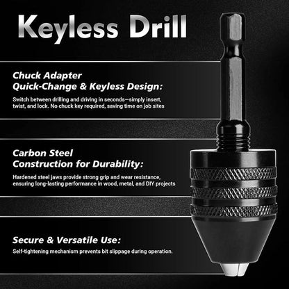 🔧 50% OFF NOW! 3-jaw chuck for electric screwdrivers and drills – keyless, quick-change & compatible with round and hexagonal shanks – perfect for hobby, renovation and precision work 🛠️✨