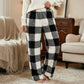 🎅LAST DAY SALE 50% OFF🔥Winter Vintage Plaid Elastic Straight Loose Thick Warm Casual Pants🌟