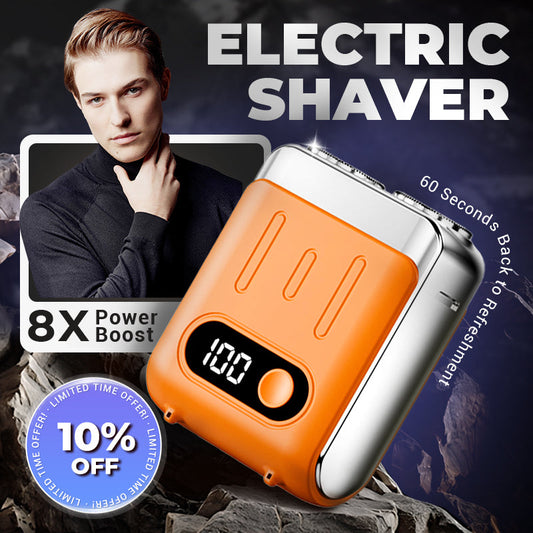 💈 HOT SALE - BUY 3 GET 1 FREE! ✨ Men's Portable Mini Rotary Electric Shaver - 3D Floating Heads & Wet/Dry Use for Smooth Shaving Anywhere 🔋🌀