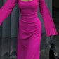 Long Sleeve Split Loose Casual Dress