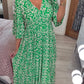 🔥LAST DAY SALE 49% OFF🔥Bohemian Casual Print V-neck Waist Wrap Long Dress