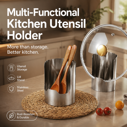 🍳✨ Multi-Functional Kitchen Utensil Holder – Organize Lids, Utensils & Cutting Boards