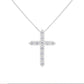 🎄Christmas promotion🎁--Moissanite Inlaid Silver Cross Necklace-Necklace Size 40cm+5cm