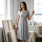 🍀LAST DAY SALE 50% OFF🍀Women’s V-Neck Short Sleeve Long Dresses