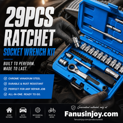 🥳HOT SALE🥳💞50K+ SOLD! Ratchet Wrench Kit – From £38.99! 29PCS, chrome-vanadium & storage case. Repair anything – grab yours! ✅