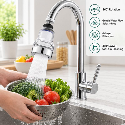 🚰 50% OFF! ✨ 360° Swivel Faucet Filter with 3 Settings – Splash-free Water & Convenient Water Filter for Kitchen and Bathroom