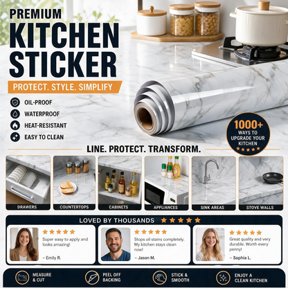 💎🍳 Marble Kitchen Peel & Stick Wallpaper | Backsplash | Waterproof Kitchen Stickers ✨💧