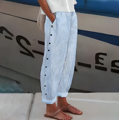 ☀️Spring Hot Sale 49% OFF!!🌿🌸Comfy Blue Striped Side Pocket Pants