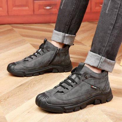 ☃️Spring is coming.✨Men's Faux Wool Lining Leather Sneaker👟