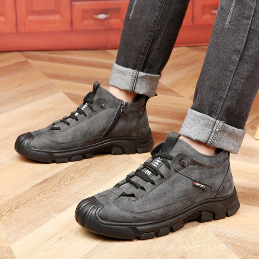 ☃️Spring is coming.✨Men's Faux Wool Lining Leather Sneaker👟