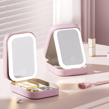 Integrated Make-up Storage Box with Light-Filled Mirror