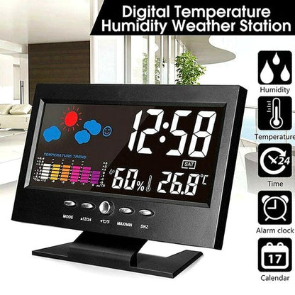 🌡️ 49% OFF NOW! ✨ Digital LED Weather Station - Temperature & Humidity Monitor with Forecast Display & Table Alarm Clock 📊⏰