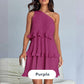 👗49% - discount💥-Women's One Shoulder Ruffle Tiered Layered Flowy A Line Dress