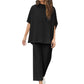 🌸Summer Hot Sale 49%OFF🌸Women's 3/4 Sleeve Capelet Wide-Leg Pants Set