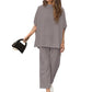 🌸Summer Hot Sale 49%OFF🌸Women's 3/4 Sleeve Capelet Wide-Leg Pants Set