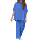 🌸Summer Hot Sale 49%OFF🌸Women's 3/4 Sleeve Capelet Wide-Leg Pants Set