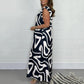 Limited Offer 50% OFF✨Ruffled Geometric Print Jumpsuit✨Women's Summer Wide-Leg Casual Wear