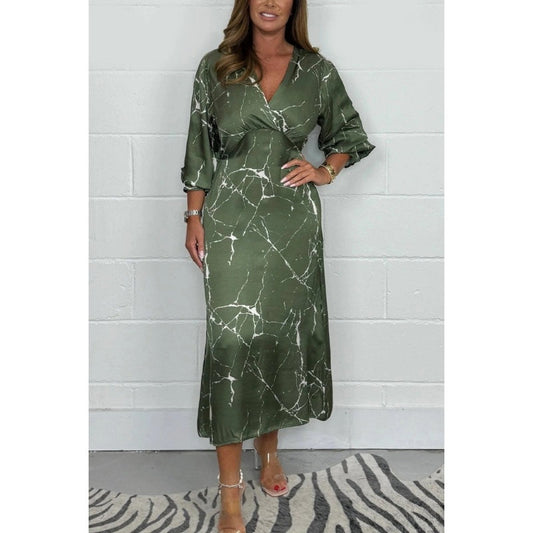 HOT SALE - 49% OFF🥰🥰V-Neck Long Sleeve Midi Dress