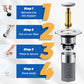 🚰 Pop-Up Sink Drain Stopper – Built-In Hair Catcher & Filter Basket