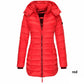 Winter women's mid-length padded jacket warm solid color hooded jacket【FREE SHIPPING】