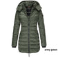 Winter women's mid-length padded jacket warm solid color hooded jacket【FREE SHIPPING】