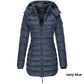 Winter women's mid-length padded jacket warm solid color hooded jacket【FREE SHIPPING】