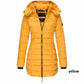 Winter women's mid-length padded jacket warm solid color hooded jacket【FREE SHIPPING】