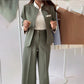 Women's 2 Piece Set: Elegant Stand Collar Jacket and Pants