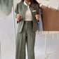 Women's 2 Piece Set: Elegant Stand Collar Jacket and Pants