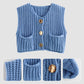 ✨HOT SALE 49% - Women’s Chunky Knit Button-Down Sweater Vest