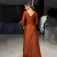 ✨Women's Glossy Flowy Solid Color Floor-Length Dress