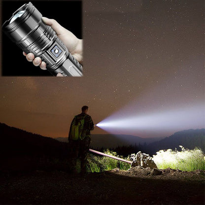 🔥Hot sale🔥Multifunctional White Laser Telescopic Zoom Tactical Flashlight