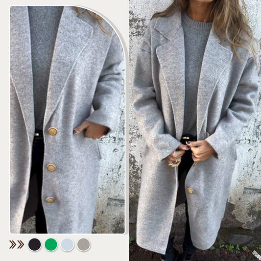 ⏳Limited-time 49% off⏰Women's Long-sleeve Tweed Lapel Coat🧥