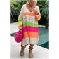 Color Block V-Neck Letter Print Sweater Dress
