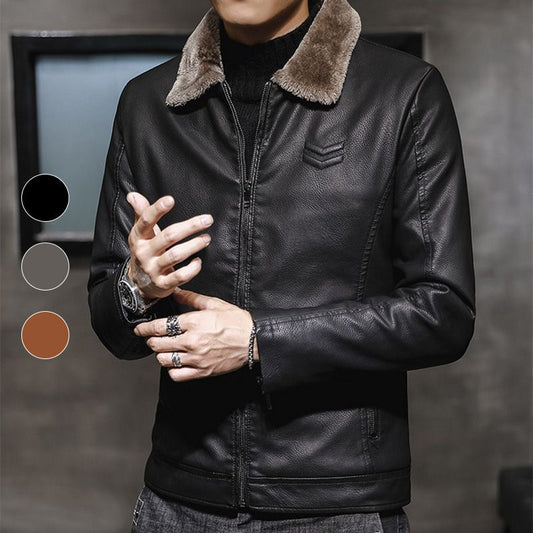 France imported 2024 new velvet thickened fur jacket for middle-aged and elderly men