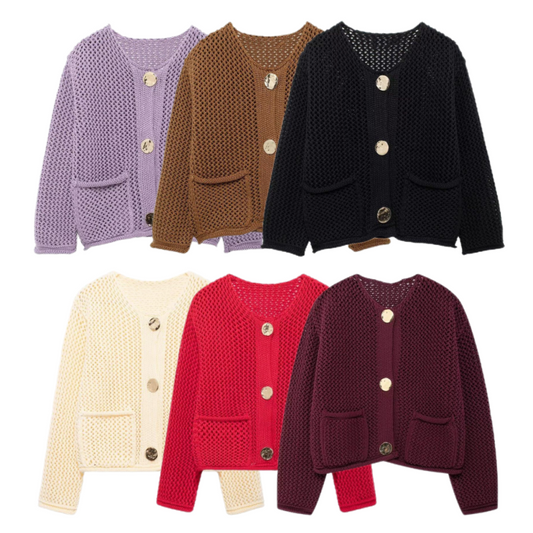 🎁2025 Ultra relaxed atmosphere: Exclusive cardigan with openwork knit✨