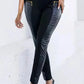🏆FAUX LEATHER PANTS WITH CONTRASTING TRIM AND ZIPPER