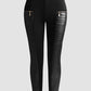 🏆FAUX LEATHER PANTS WITH CONTRASTING TRIM AND ZIPPER