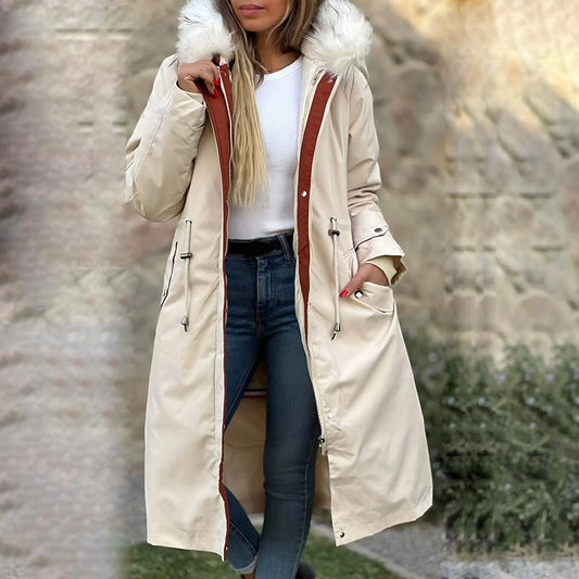 🎁Early Black Friday Sale🎁Women's Winter Coat with Hood and Fur Collar, Casual Parka⛄