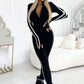🔥Black Friday Mega Sale🔥Women's Sporty Zip-Up Long-Sleeve Jumpsuit - Sporty to Chic in 1 Zip! 🌸 Gym & Street Ready