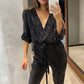 🔥Black Friday Mega Sale🔥Women's Sparkly V Neck Belted Jumpsuits